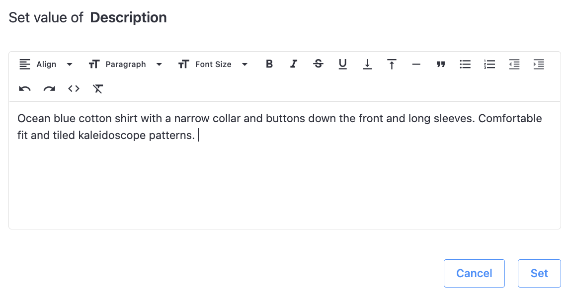 Editing a value of an Extracted Fact