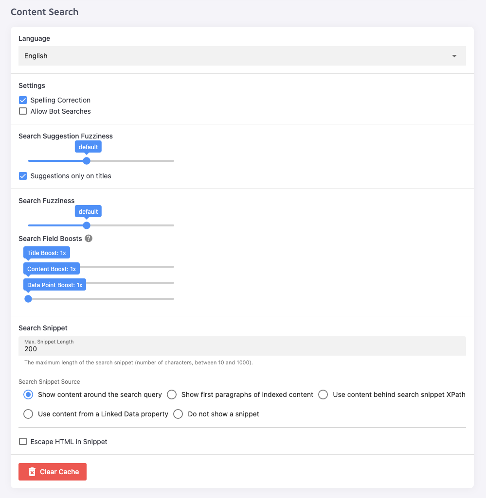 Content Search field