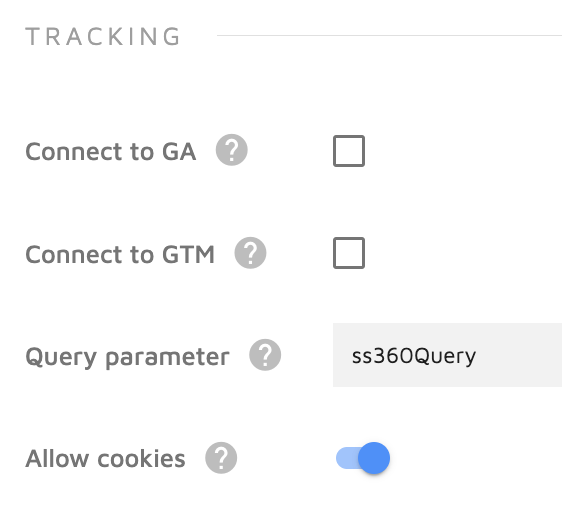 Tracking settings