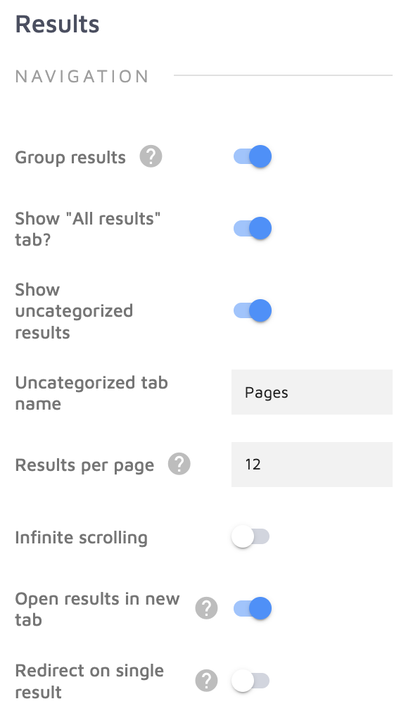 Results Navigation tab