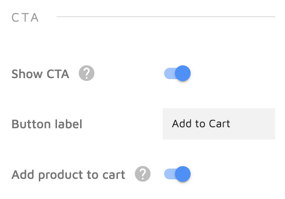 CTA settings