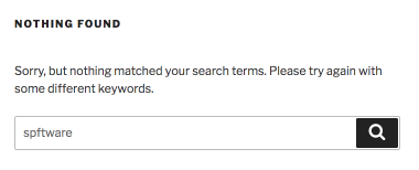 WP shows no results for mistyped words