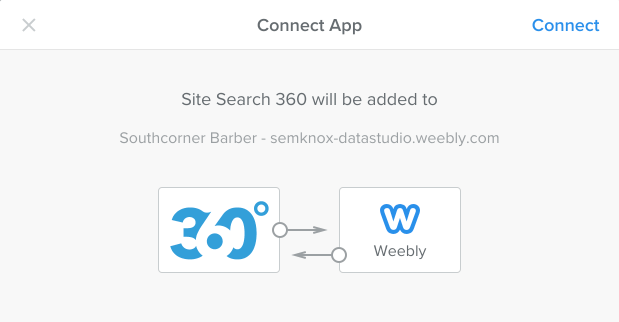 connect Site Search 360 app to my weebly site