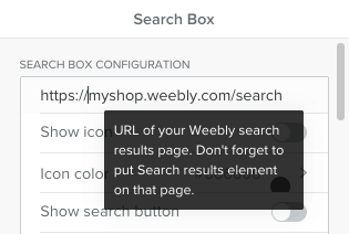 specify a search result page URL