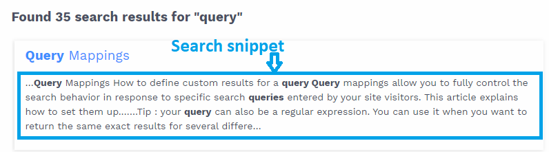 search snippet