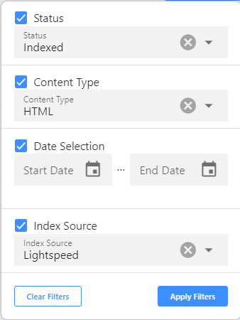 Index log filter